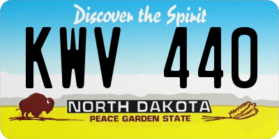ND license plate KWV440