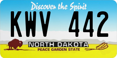 ND license plate KWV442