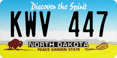 ND license plate KWV447