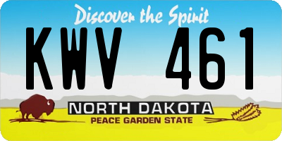 ND license plate KWV461