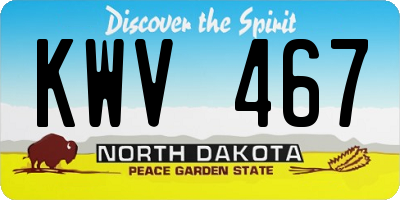 ND license plate KWV467