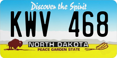 ND license plate KWV468