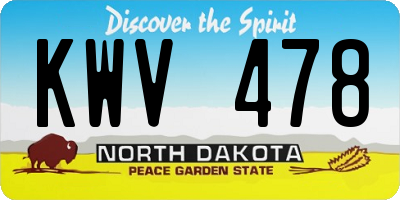 ND license plate KWV478