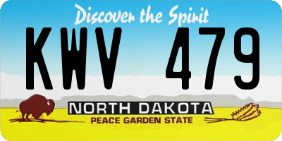 ND license plate KWV479