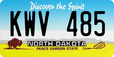 ND license plate KWV485