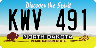 ND license plate KWV491