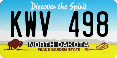 ND license plate KWV498
