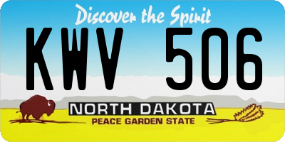 ND license plate KWV506