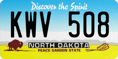 ND license plate KWV508