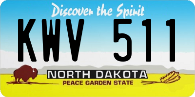 ND license plate KWV511