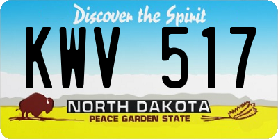 ND license plate KWV517
