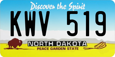 ND license plate KWV519