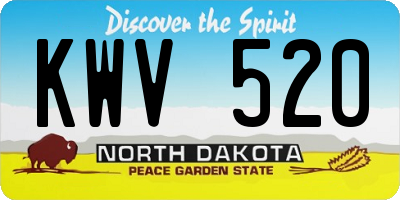 ND license plate KWV520