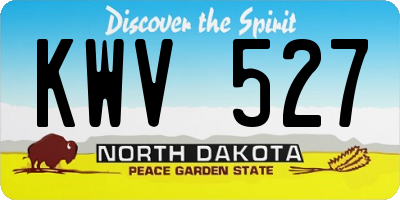 ND license plate KWV527
