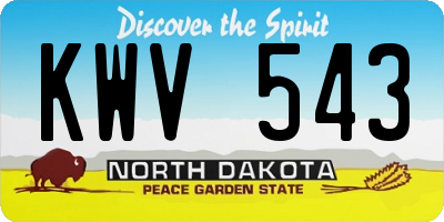 ND license plate KWV543