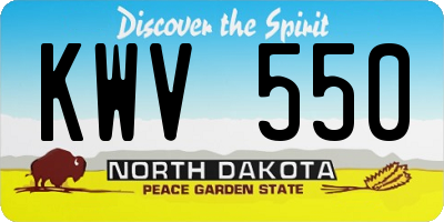 ND license plate KWV550