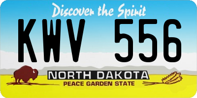ND license plate KWV556