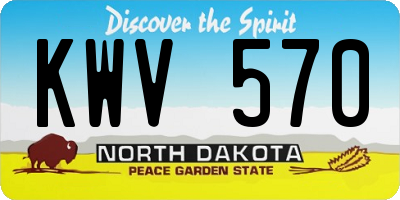 ND license plate KWV570