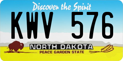 ND license plate KWV576