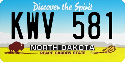 ND license plate KWV581