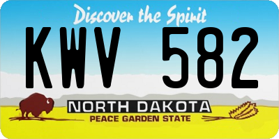 ND license plate KWV582