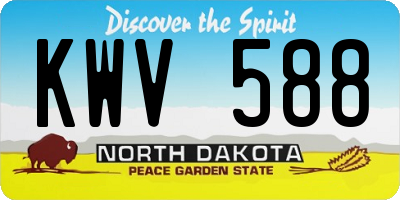 ND license plate KWV588