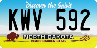 ND license plate KWV592
