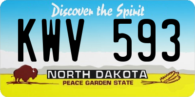 ND license plate KWV593