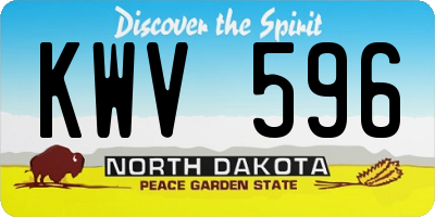 ND license plate KWV596