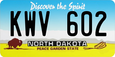 ND license plate KWV602