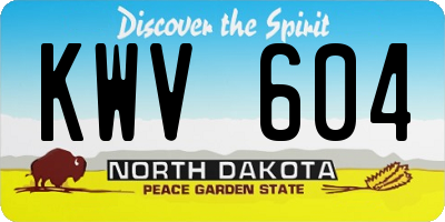 ND license plate KWV604