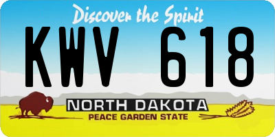 ND license plate KWV618