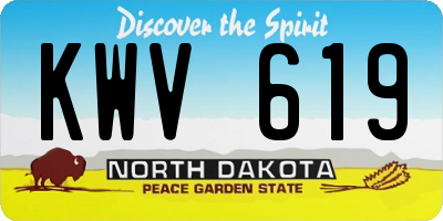 ND license plate KWV619