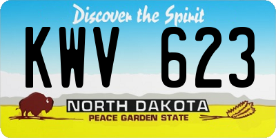 ND license plate KWV623
