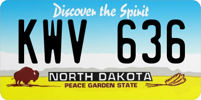 ND license plate KWV636