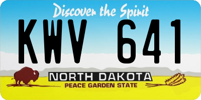 ND license plate KWV641
