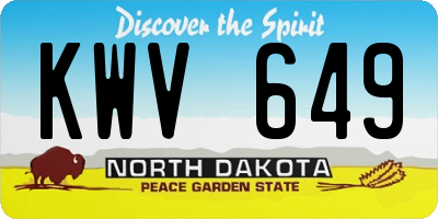 ND license plate KWV649