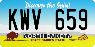 ND license plate KWV659