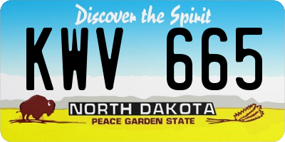 ND license plate KWV665