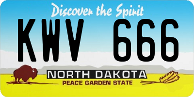 ND license plate KWV666