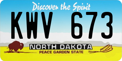 ND license plate KWV673