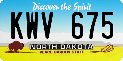 ND license plate KWV675