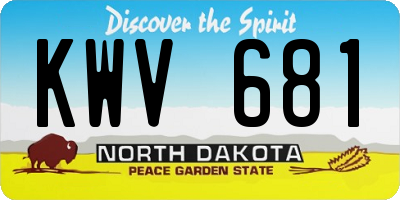 ND license plate KWV681