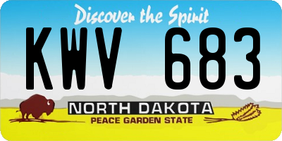 ND license plate KWV683