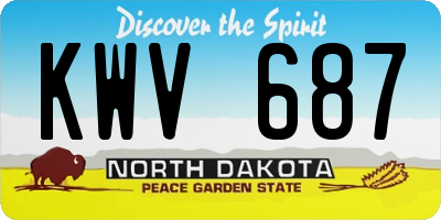 ND license plate KWV687