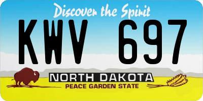 ND license plate KWV697