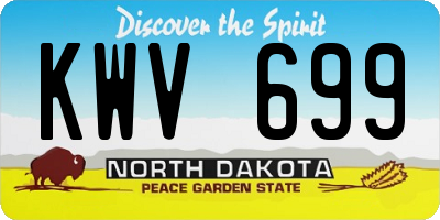ND license plate KWV699