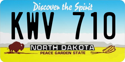 ND license plate KWV710
