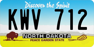 ND license plate KWV712