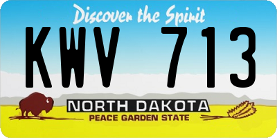 ND license plate KWV713